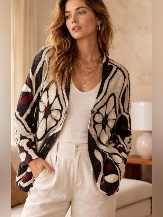 Anthropologie Sweaters - Anthropologie Field Flower Cardigan Cotton Blend Size S